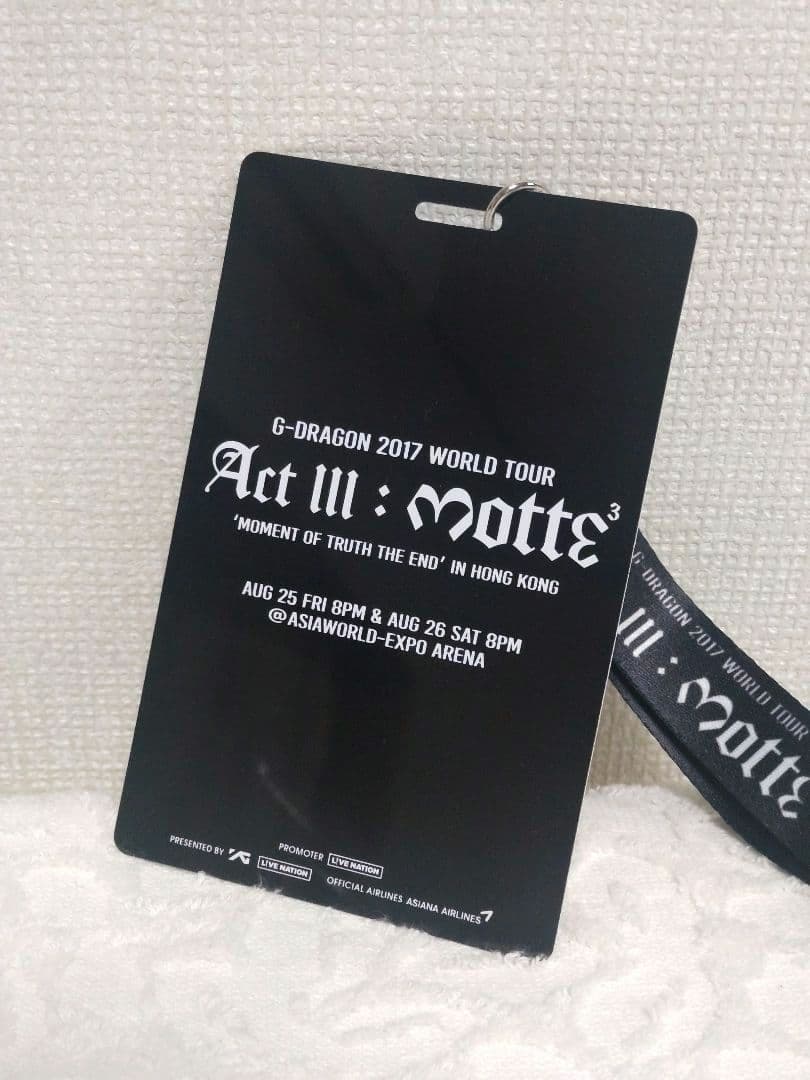 【非売品】G-DRAGON Act III:MOTTE 香港公演 VIPパス