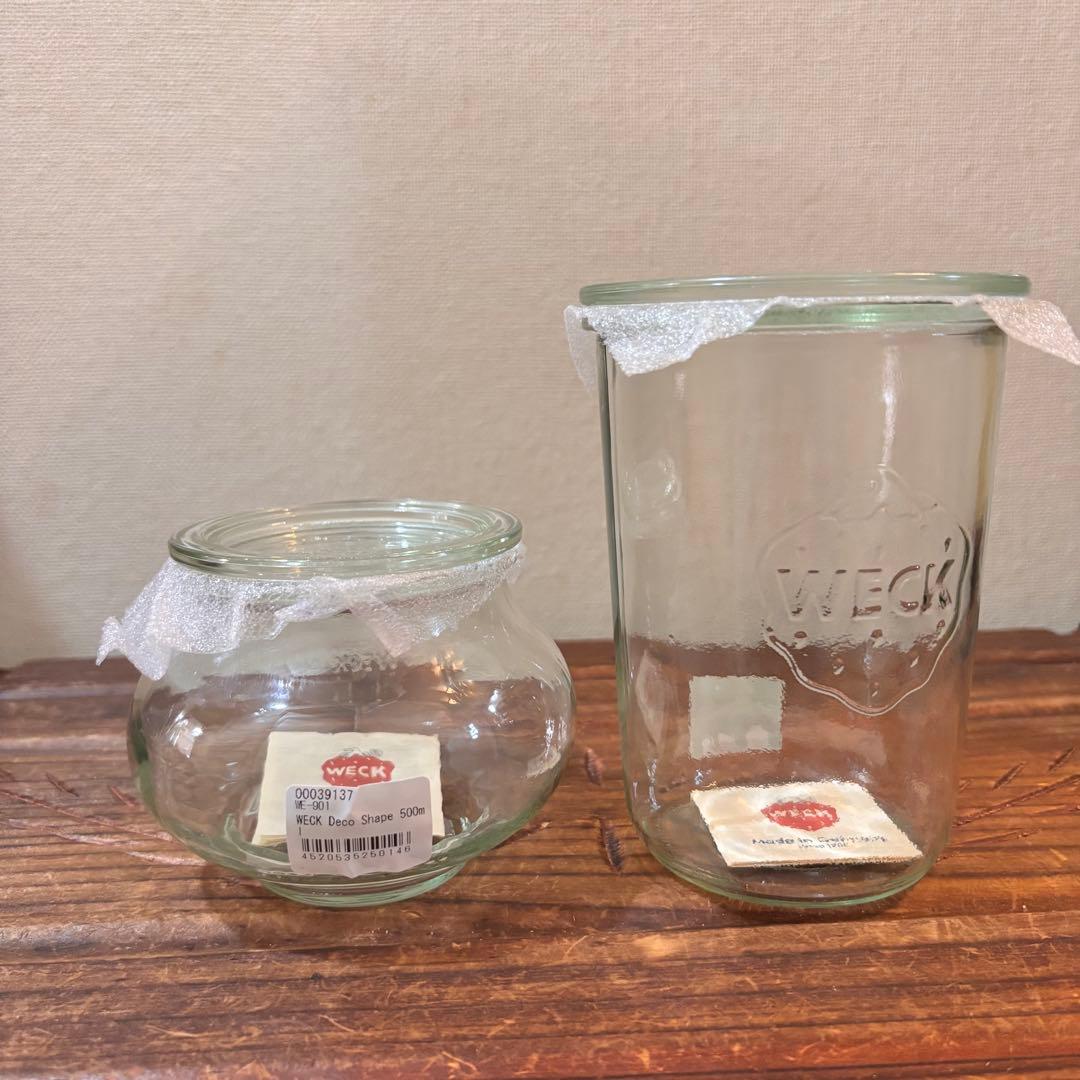 ⭐️ 新品 WECK ２個 モールドシェイプ 750ml２個 ガラス保存容器