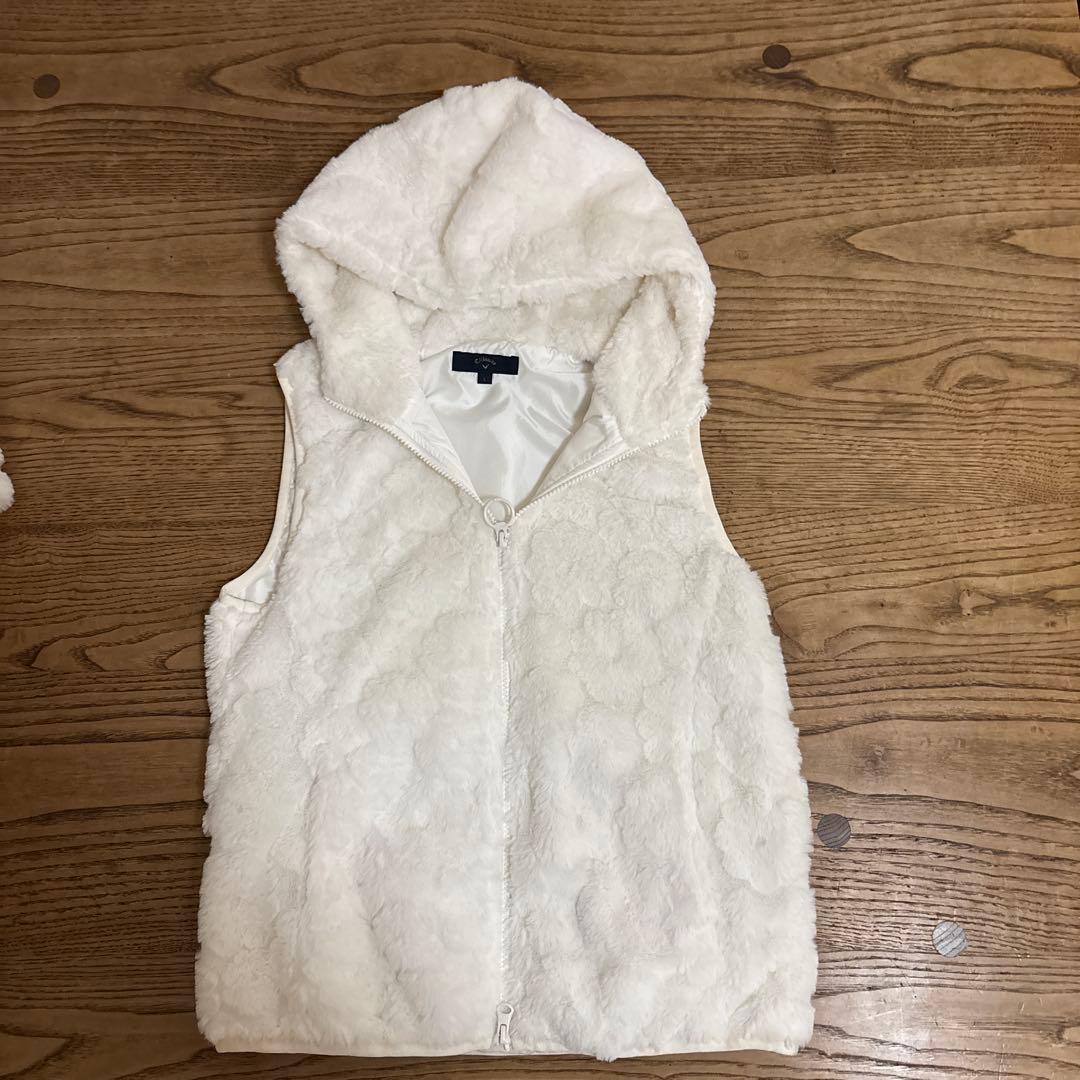 キャロウェイホワイトファーゴルフウェアセットアップ美品