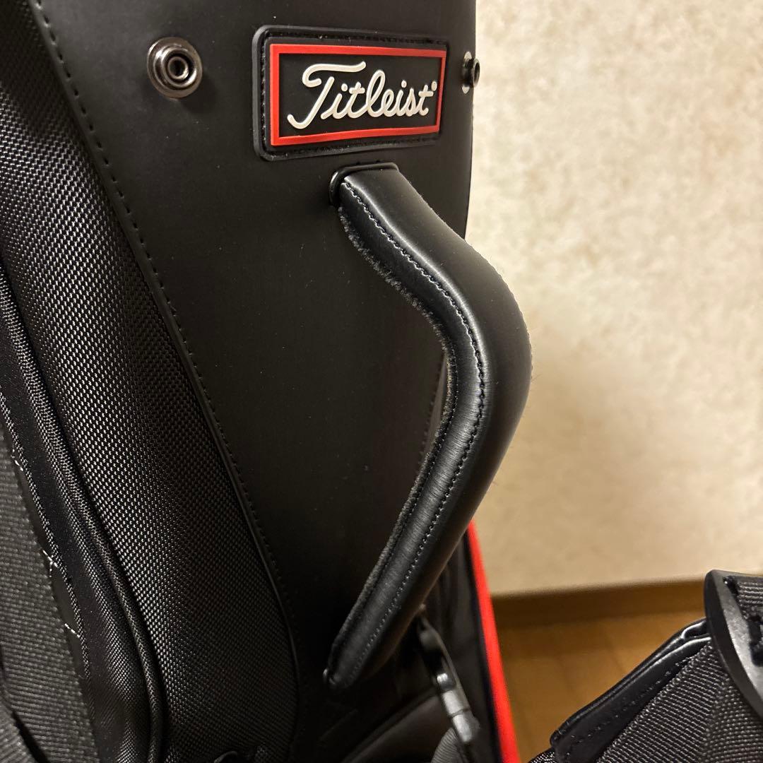 Titleistタイトリスト プレミアムスタンドキャディバッグ ブラック/レッド