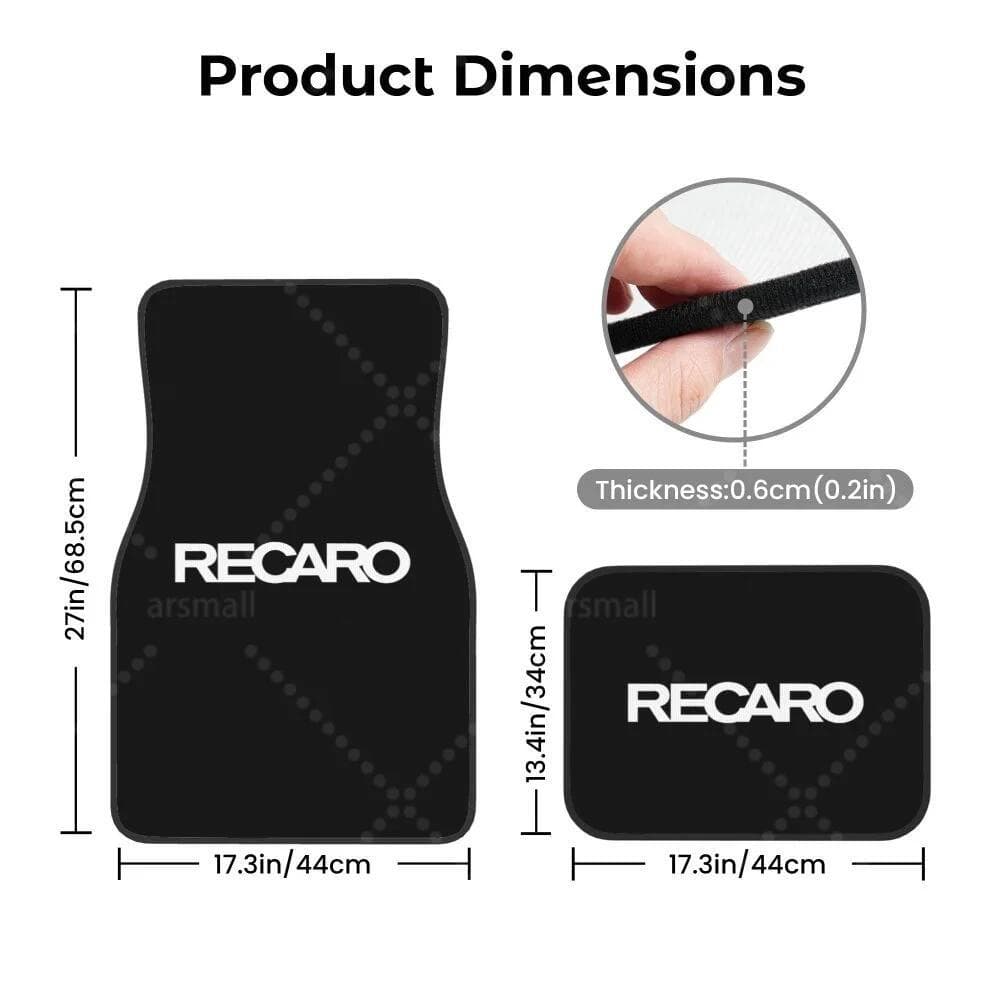 4枚セット RECARO レカロ フロアマット 黒 ブラック a