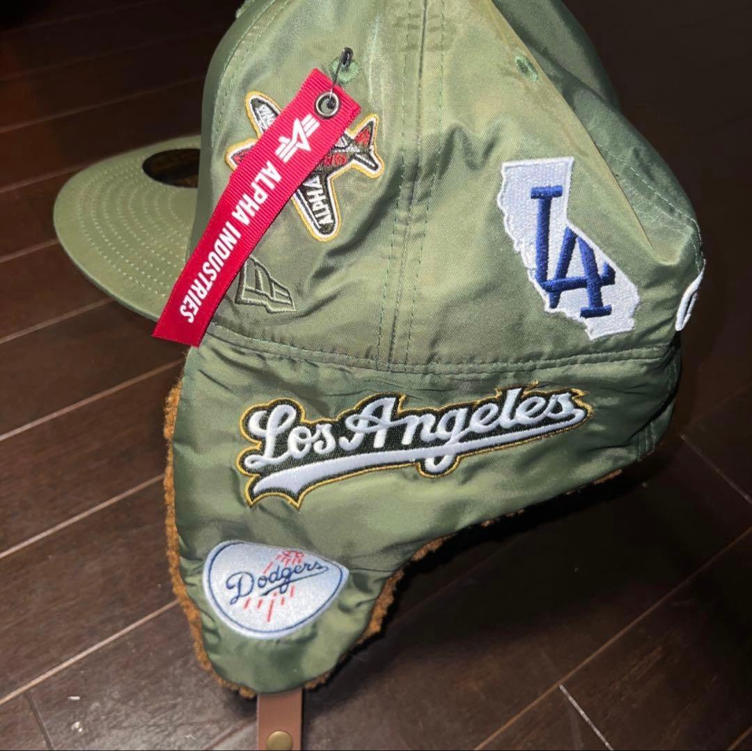 LA 59FIFTY キャップ 耳付き オリーブ