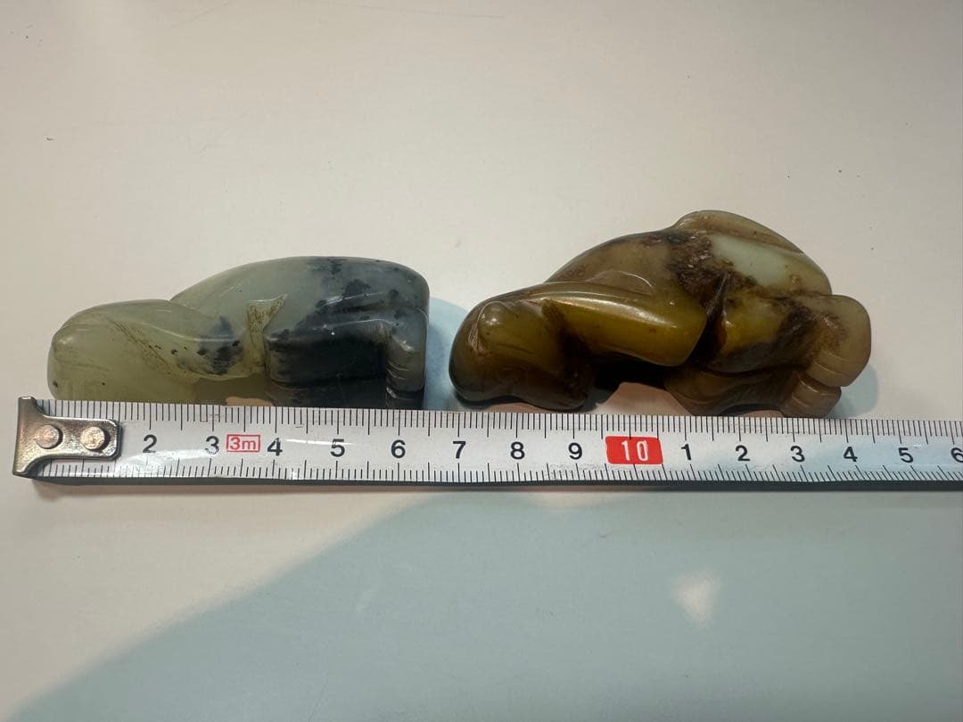 中国古玩 翡翠彫刻猿 2個 古玉