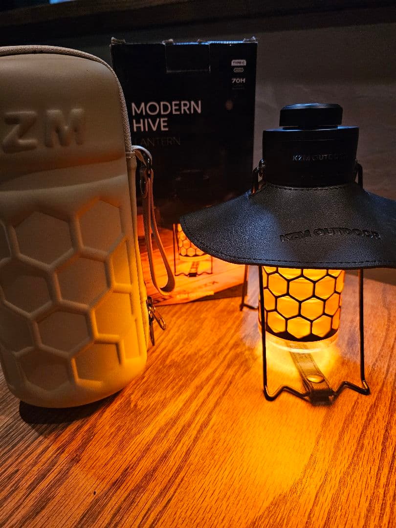 KZM OUTDOOR モダンハイブランタン アンバー化カスタム品