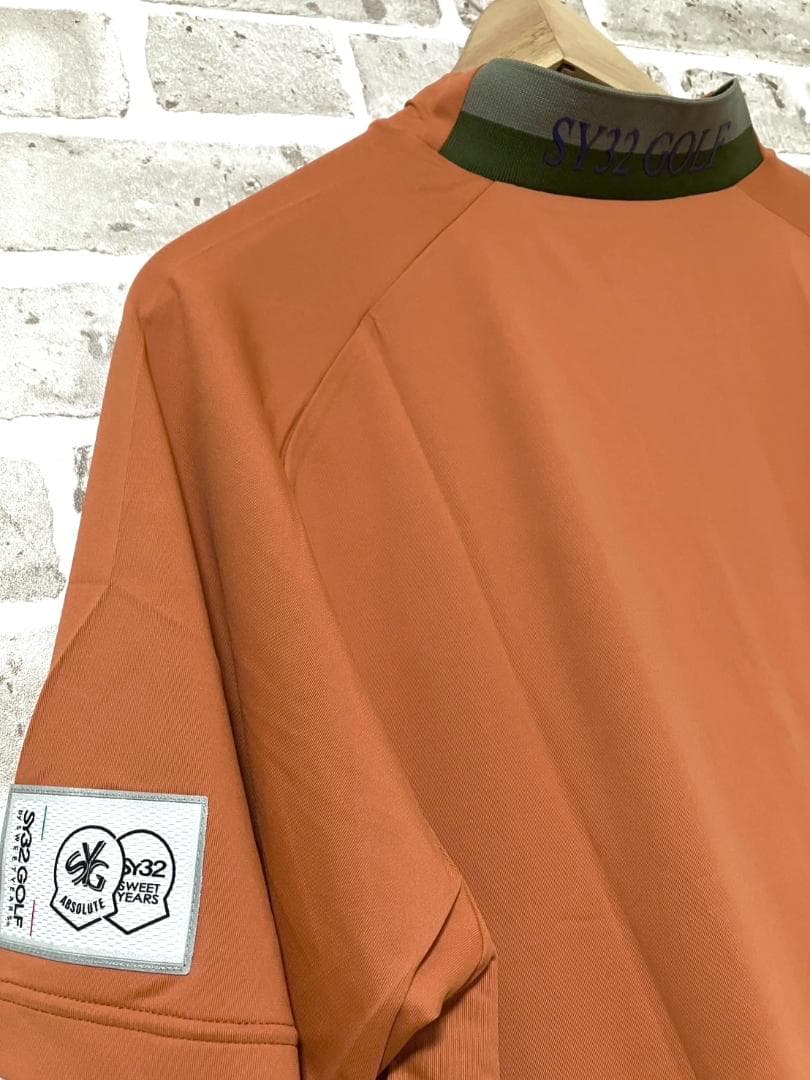 【早い者勝ち✨】新品 SY32 メンズ 半袖 モックネック XL オレンジ系