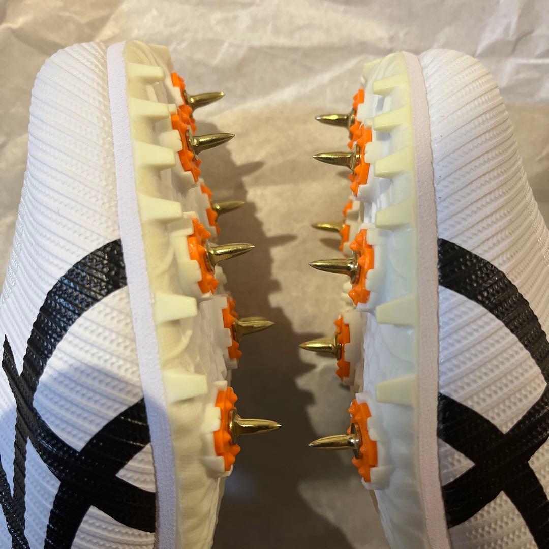 【未使用】ASICS スパイクシューズ ホワイト/ブラック　27.5cm