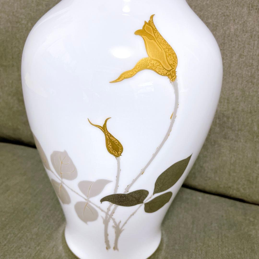 大倉陶園 金蝕バラ 大きめ花器 約36cm 花瓶