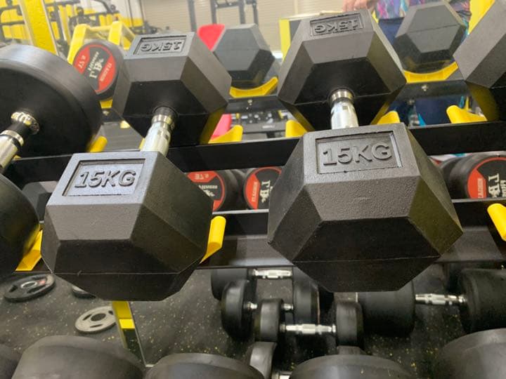 ラバーヘックス  ダンベル　22.5kg 2個