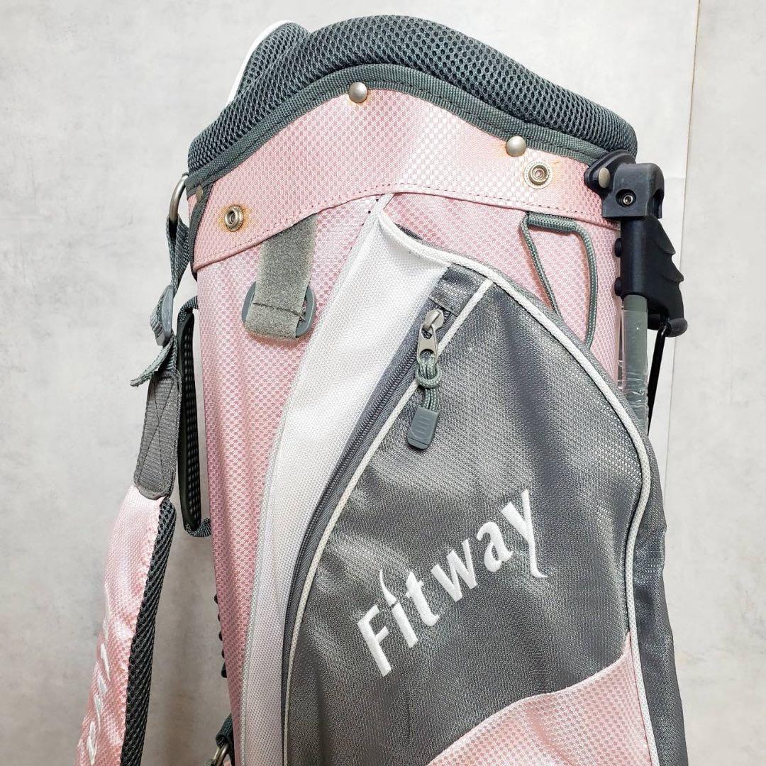 Fitway レディース 軽量スタンドキャディバッグ ピンク ゴルフバッグ