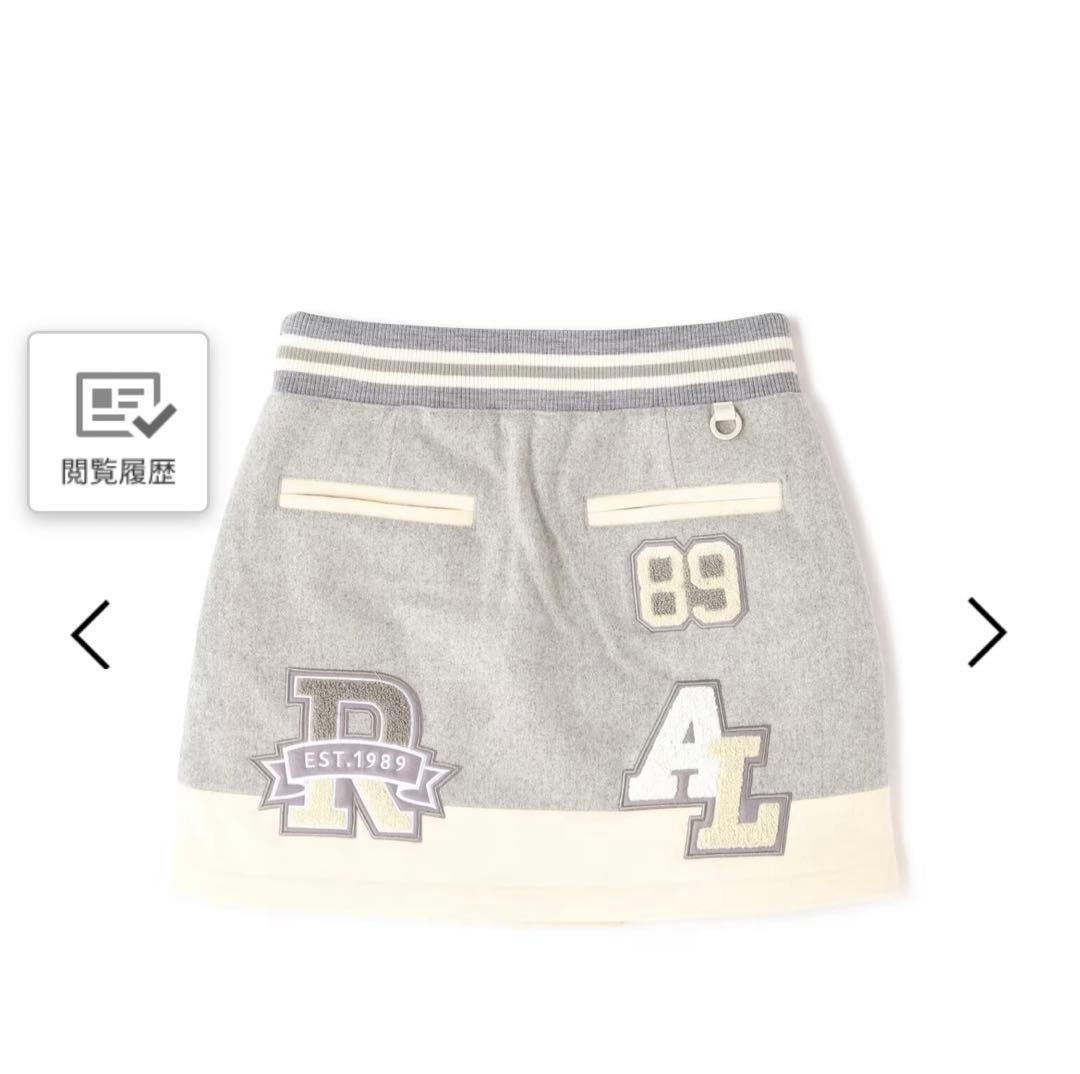 パーリーゲイツ　スーパー140メルトンカレッジワッペンスカート ＜カレッジロゴ＞