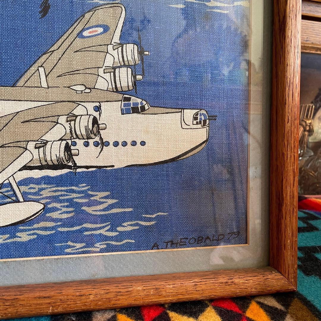希少品！特大！70sアメリカアンティーク　イギリス空軍飛行機の壁掛けヴィンテージ