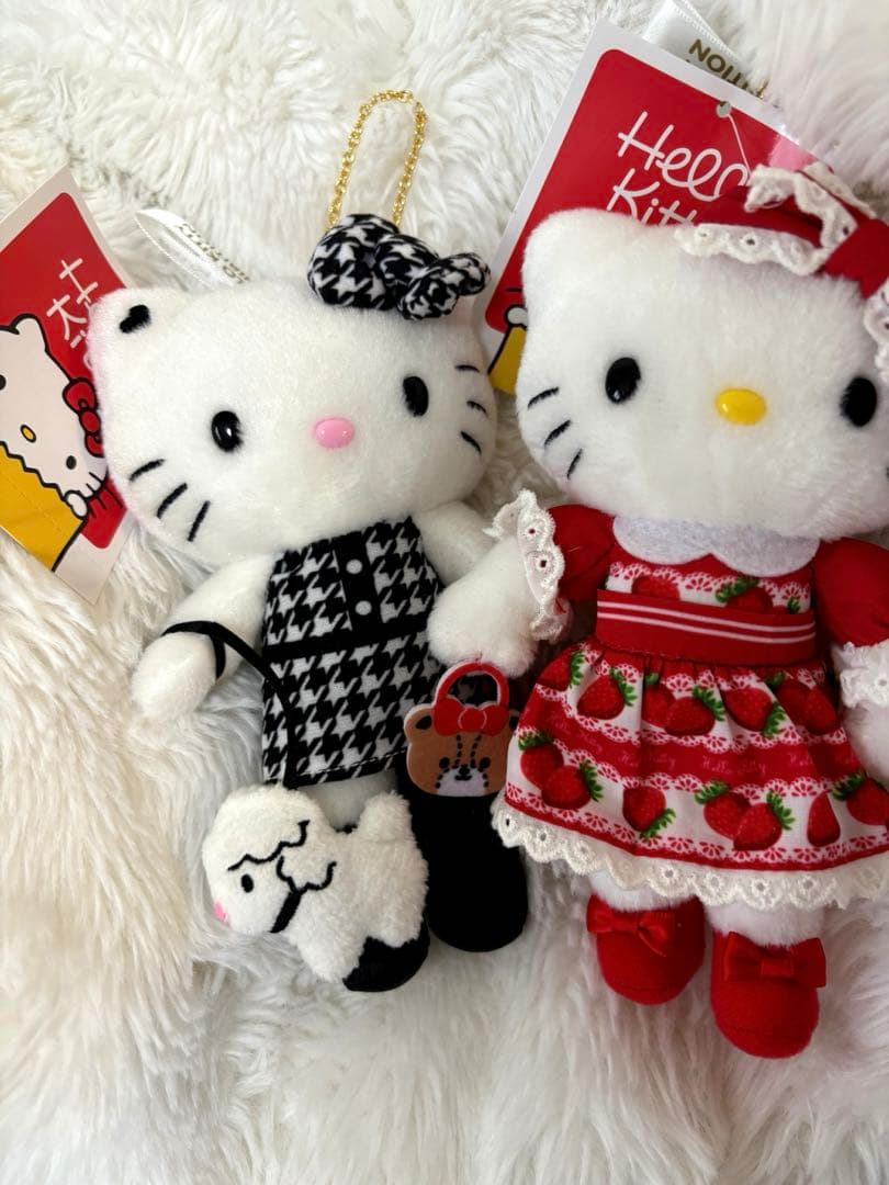 【ハローキティ】展限定 サンリオ キティちゃん ぬいぐるみキーホルダー2体セット