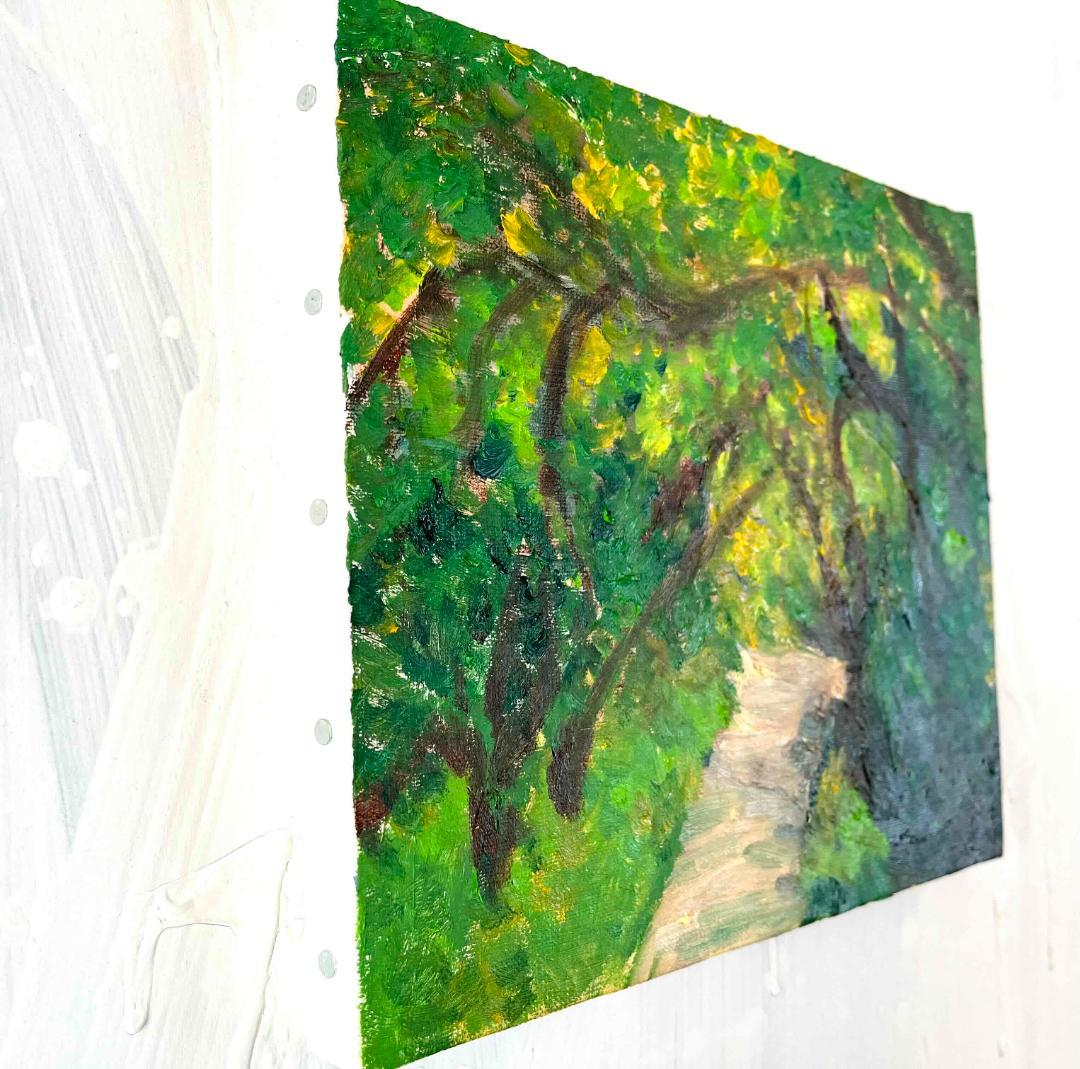 油彩画　原画「近所の風景　堤防　20262」アート　絵画 22×27㎝ F3