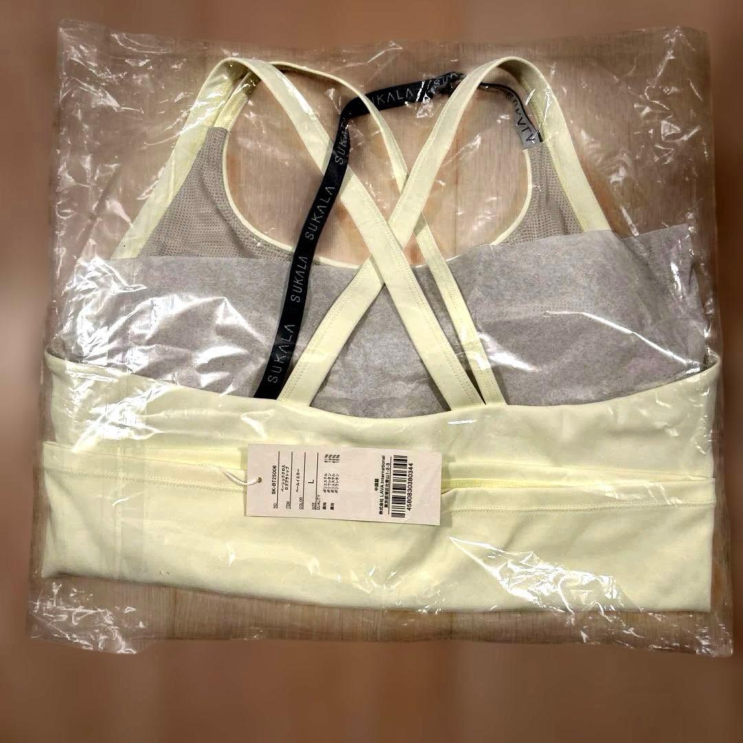 【SUKALA】　ベーシッククロスロゴブラトップペールイエロー　L 新品