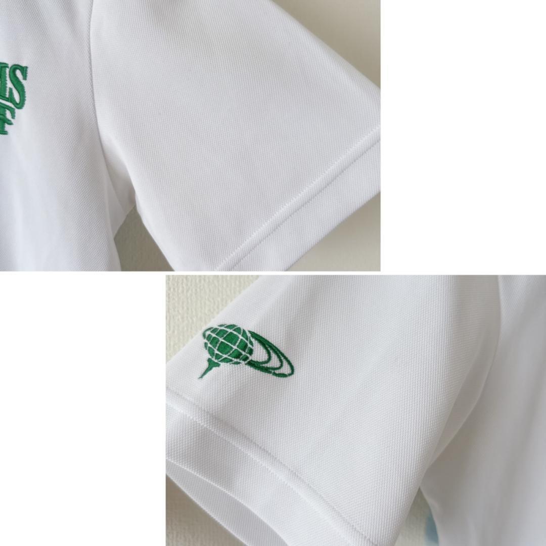 BEAMS GOLF フォトプリント 青空ポロシャツ ホワイトグリーンブルー S