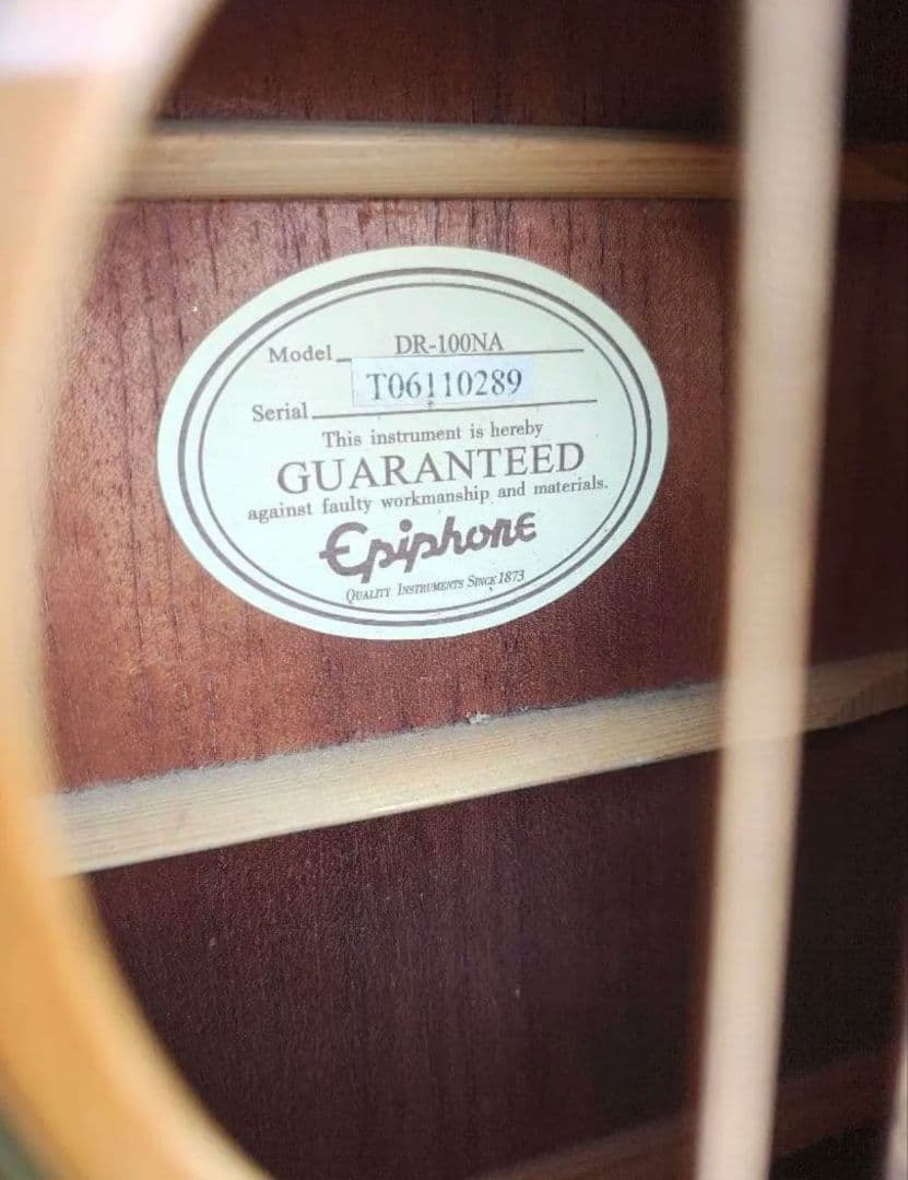 美品 Epiphone DR-100 NA コンタクトPU２個搭載エレアコ