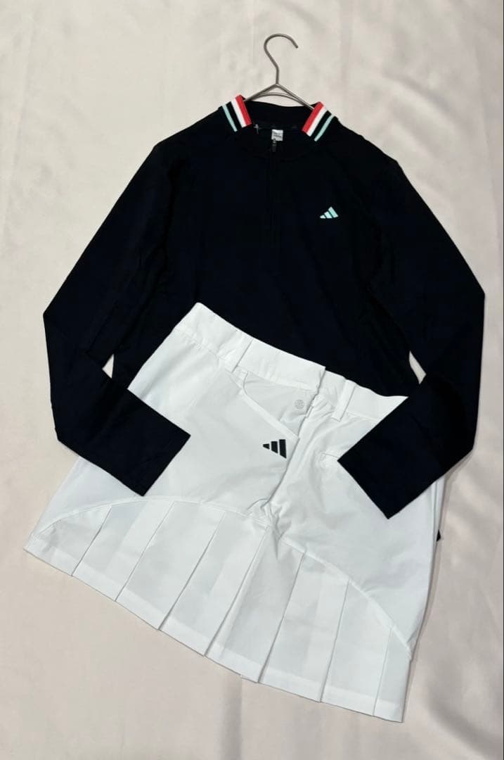 新品adidasゴルフ　 ポロシャツ　スカート　春夏セットアップ　軽量　大きめ