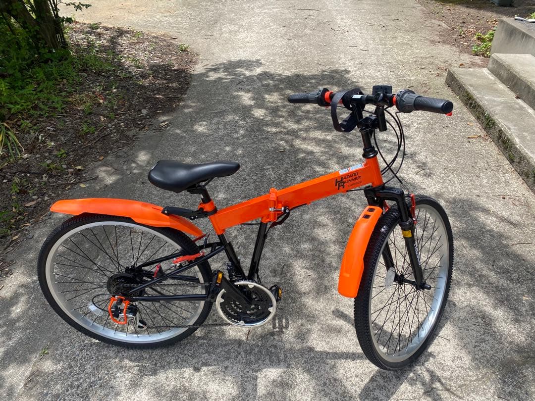 オレンジ 折りたたみ自転車 トラスコ　& 自転車カバー