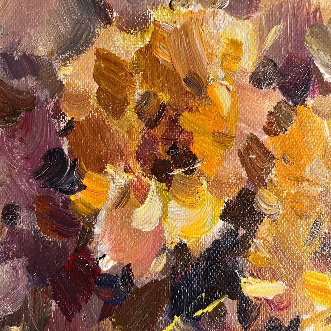 ★秀作★ 手書き油絵 花瓶の花 額付 絵画 インテリア 油彩画