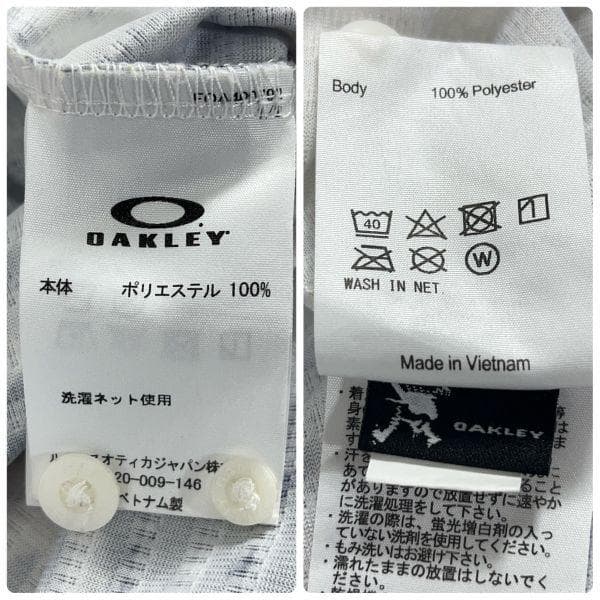 OAKLEY オークリー 半袖ポロシャツ グレー系 総柄 XLサイズ スカル刺繍