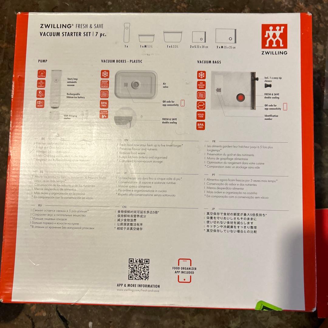 ZWILLING VACUUM STARTER SET 箱破れ