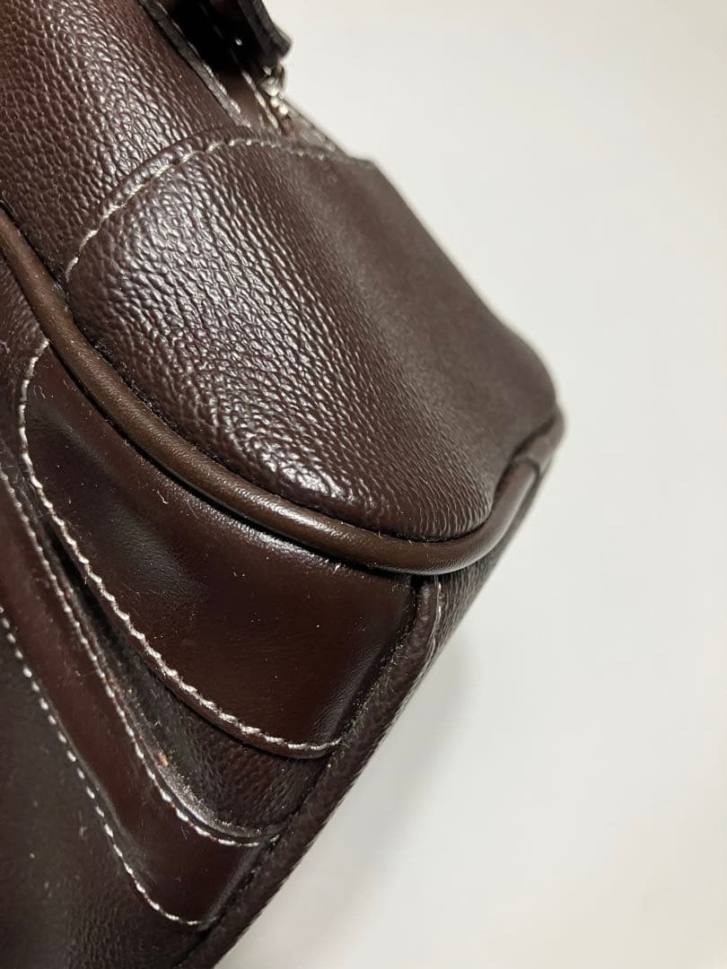BURBERRY GOLF ゴルフシューズバッグ レザー ノバチェック ブラウン