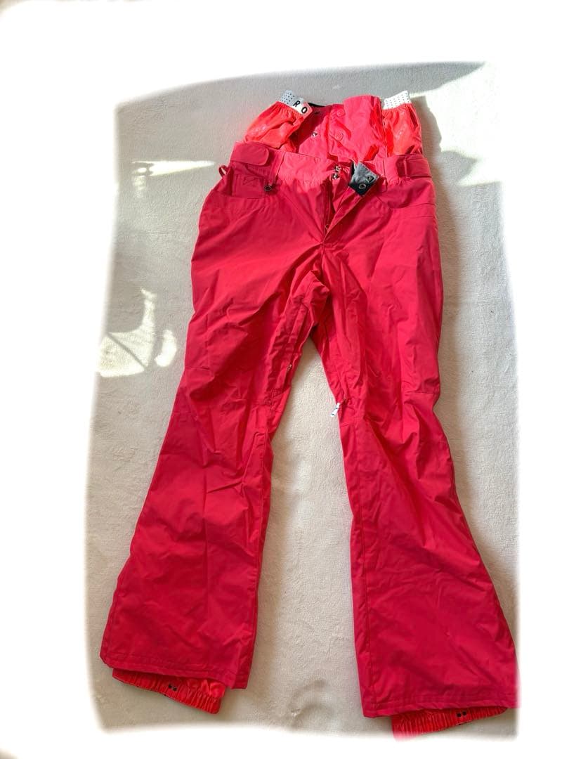 美品 サーモンピンクブルー スノボウェア女性Mサイズ
