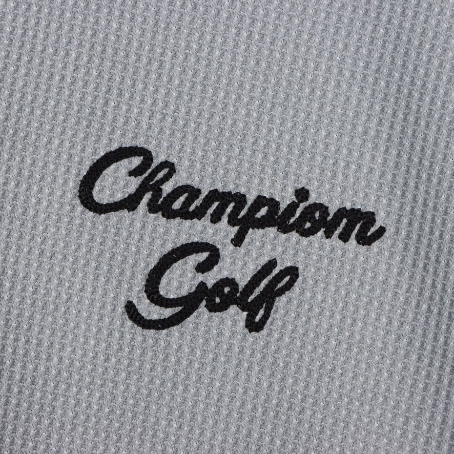 【M】チャンピオン ゴルフ GOLF 保温発熱 ワッフル生地 モックネックシャツ