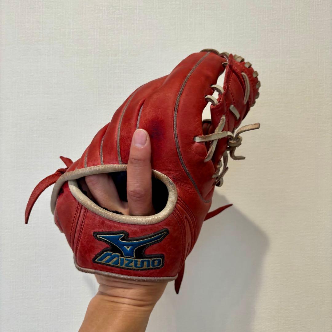 ミズノ グローブ 軟式 少年 型抜群Mizuno buw leagueレッド