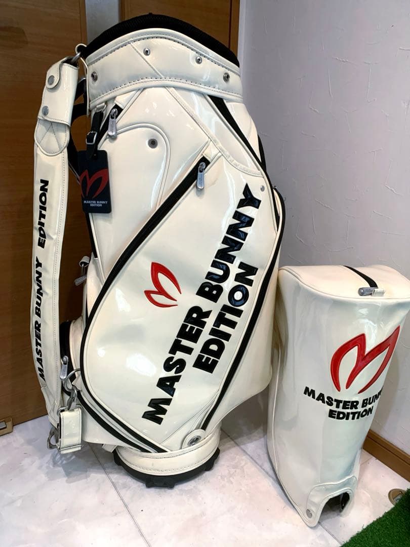 正規品　良品　パーリーゲイツ　マスターバニー　3点式　かキャディバッグ　エナメル