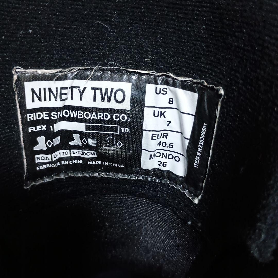 RIDE NINETY TWO スノーボードブーツ ブラック 23/24年モデル