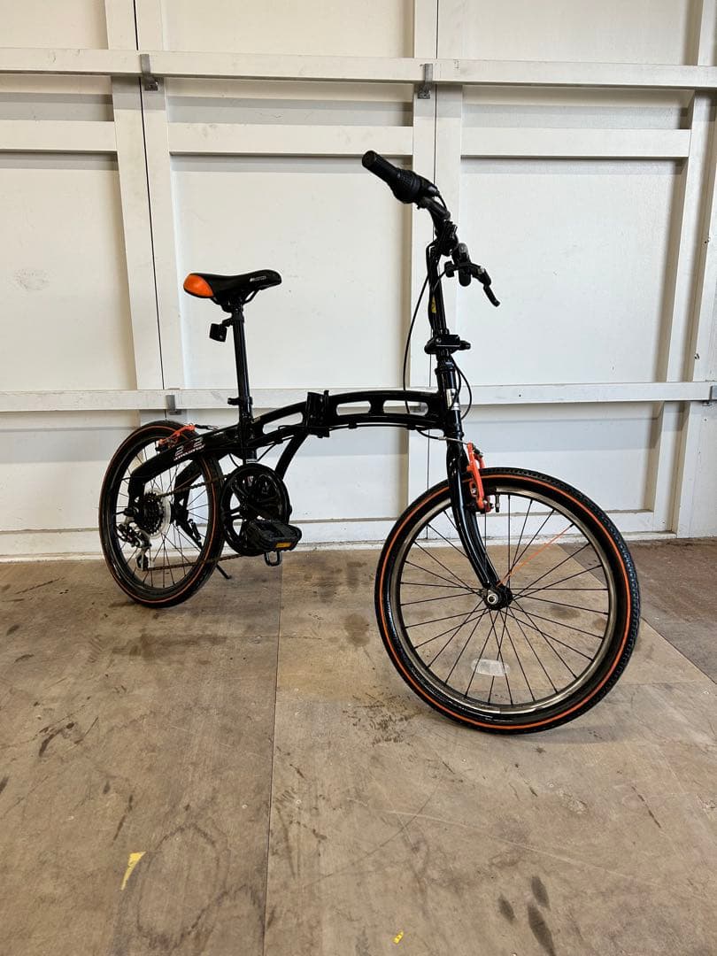 折りたたみ自転車 20インチ SHIMANO 6段変速 ブラック/オレンジ