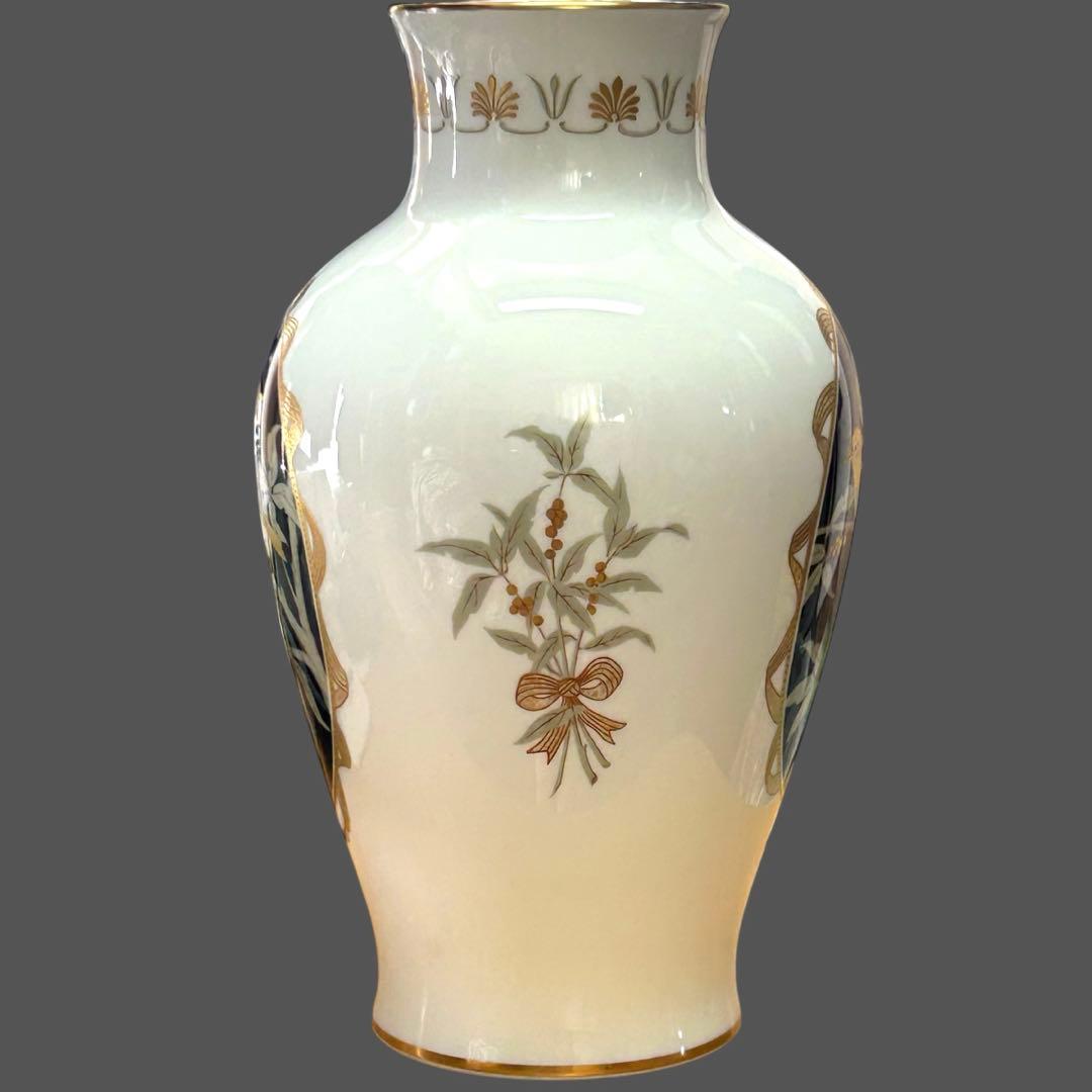 大倉陶園 花瓶 花鳥紋絵