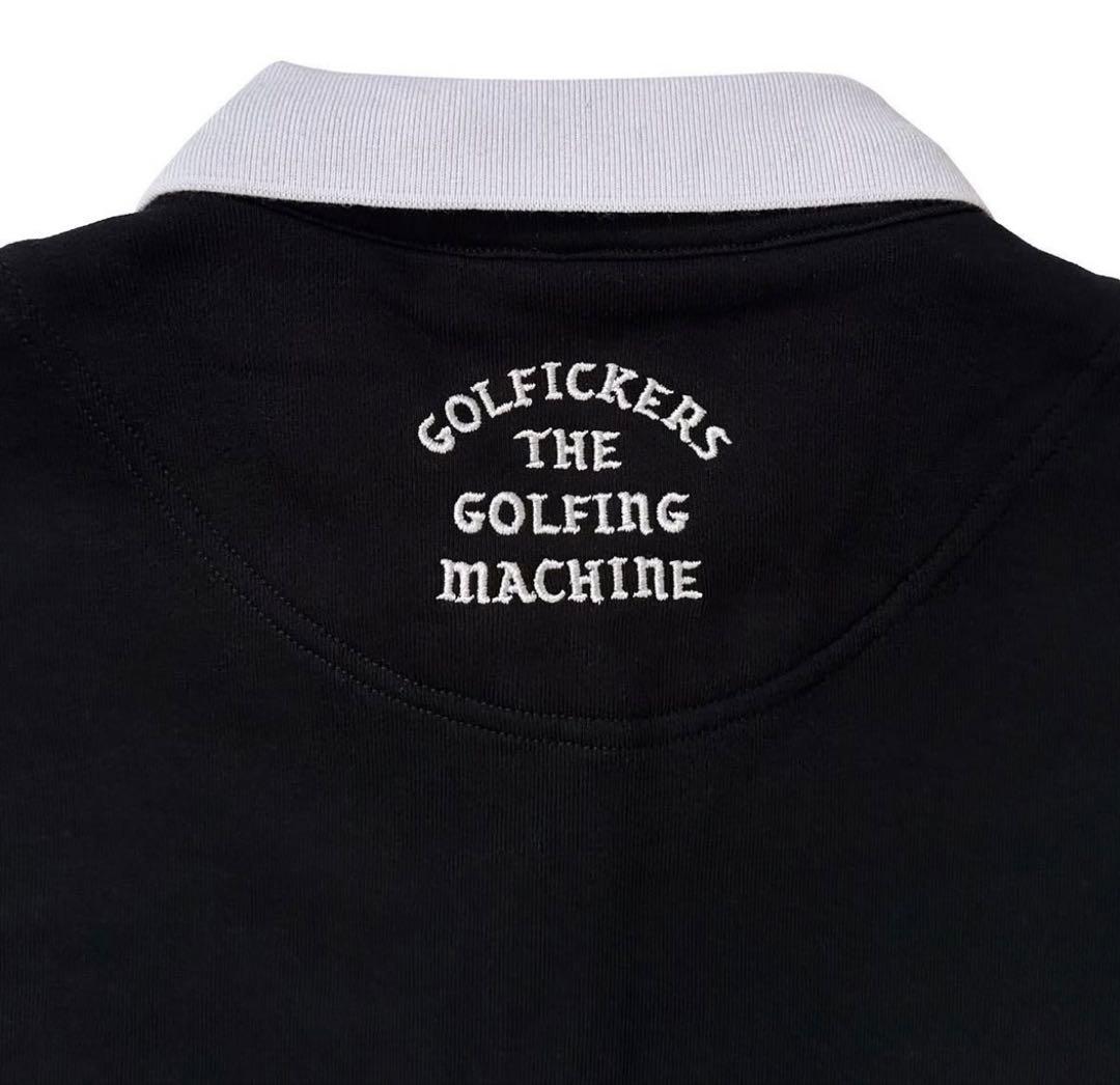 GOLFICKERSゴルフィッカーズ長袖スウェットポロシャツXLブラック
