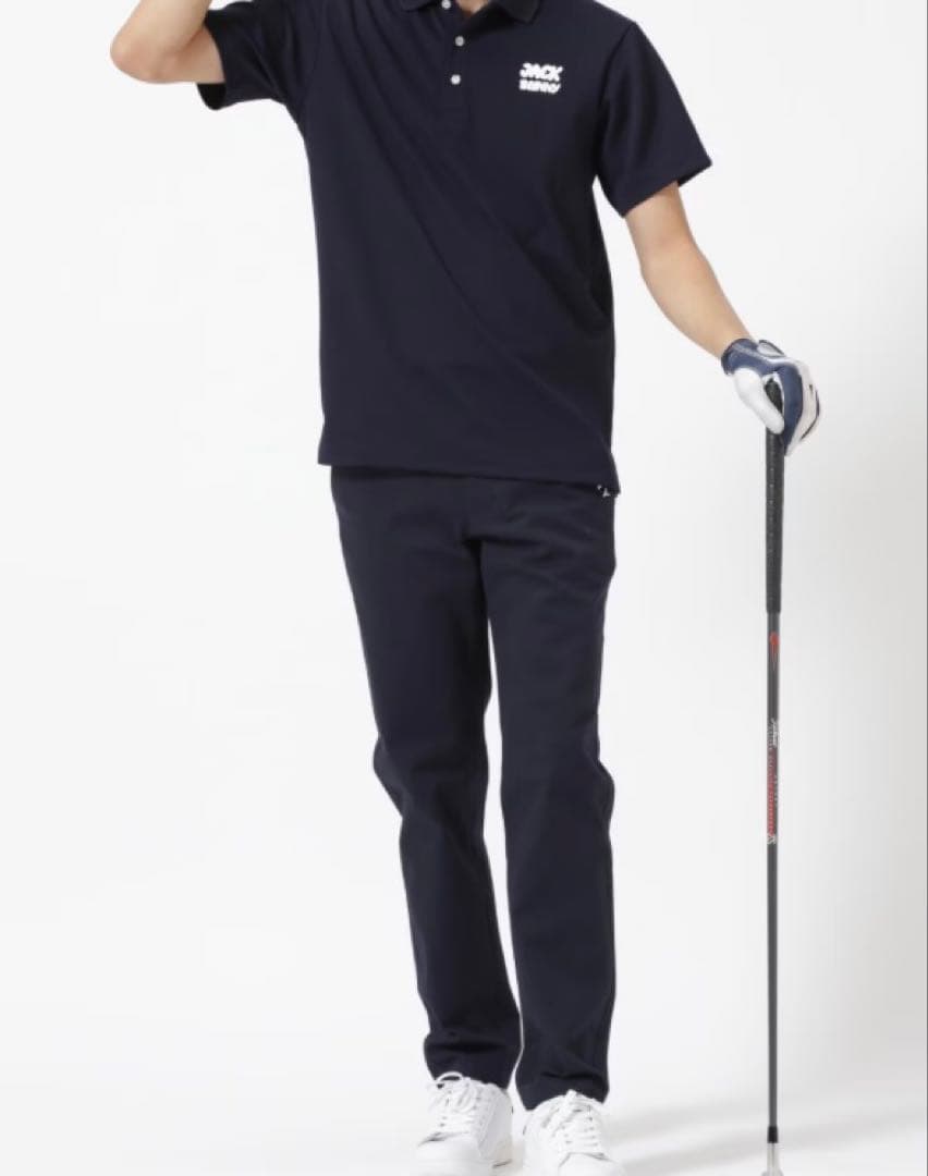 新品 パーリーゲイツ ジャックバニー 2WAYストレッチパンツ(5)サイズL/紺