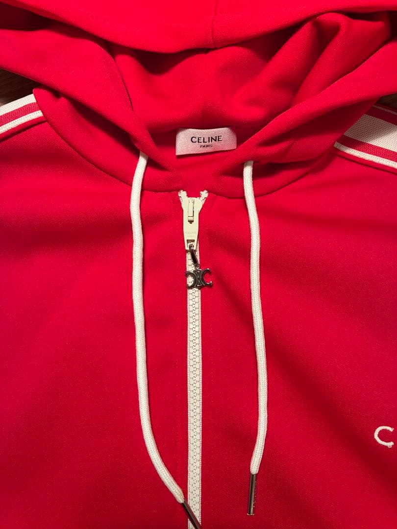 CELINE セリーヌ　トラックスーツジャケット　赤　ジャージー　サイズXS