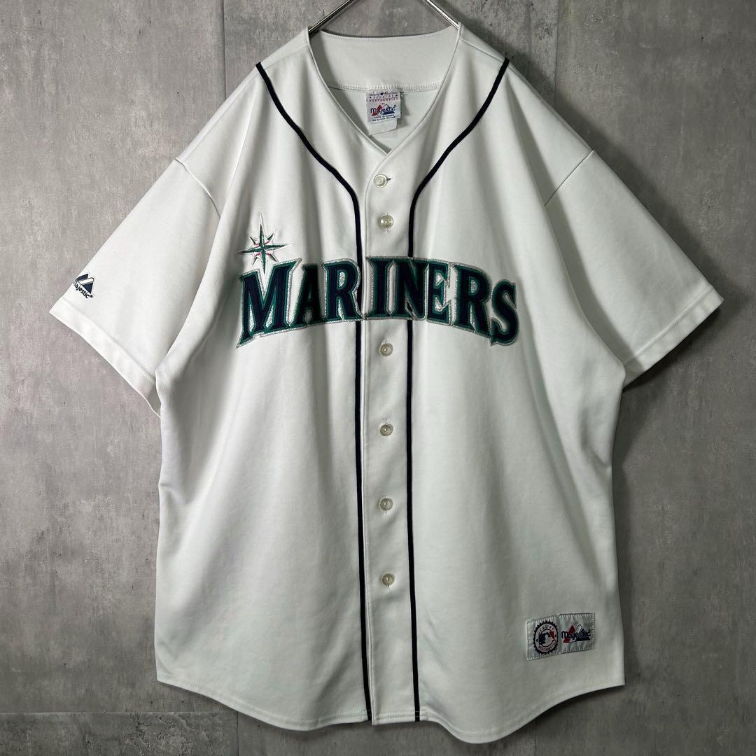 Majestic MLB シアトルマリナーズ 肉厚 ユニフォーム 刺繍 白