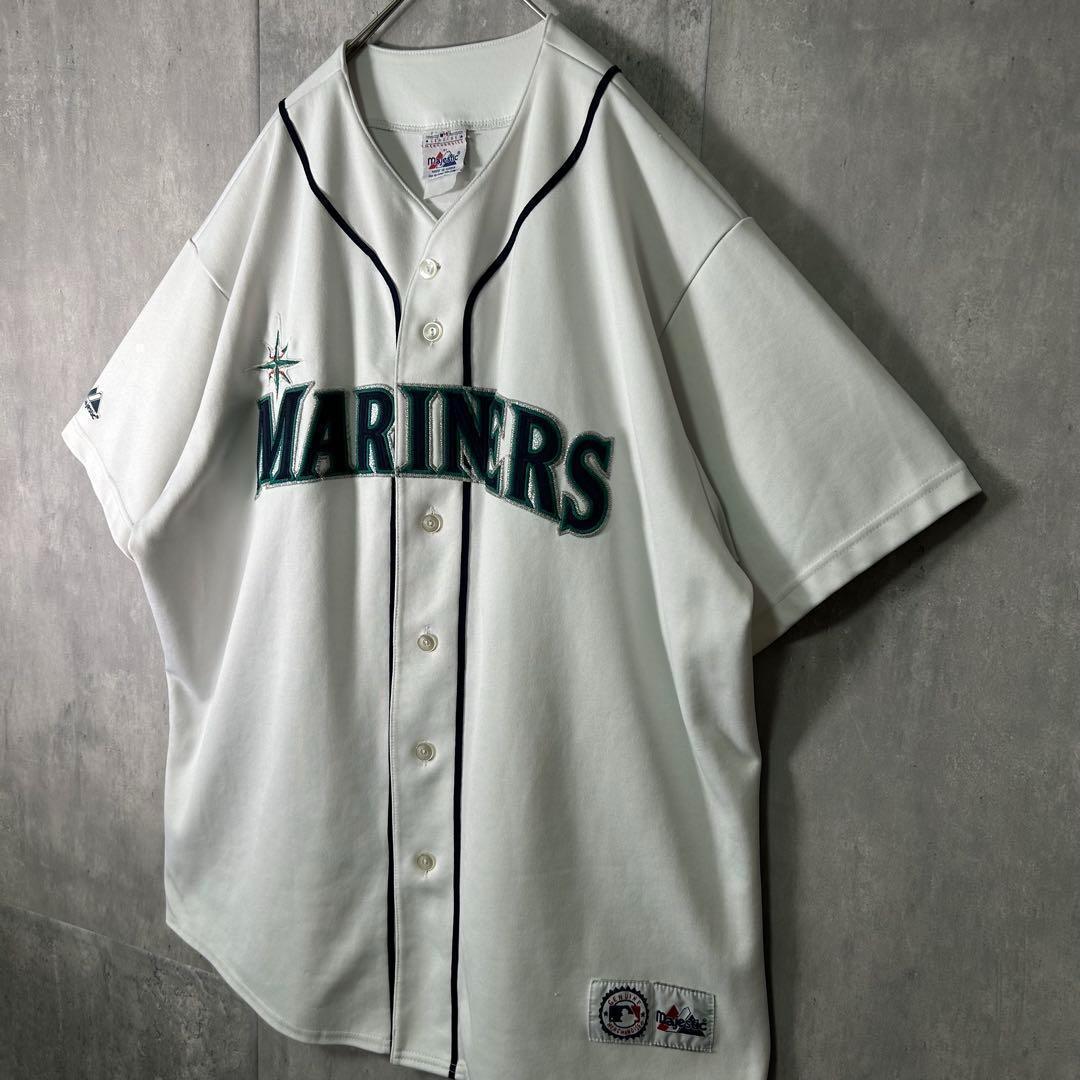 Majestic MLB シアトルマリナーズ 肉厚 ユニフォーム 刺繍 白