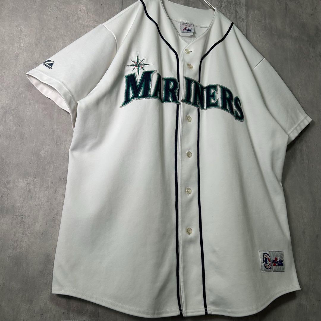 Majestic MLB シアトルマリナーズ 肉厚 ユニフォーム 刺繍 白