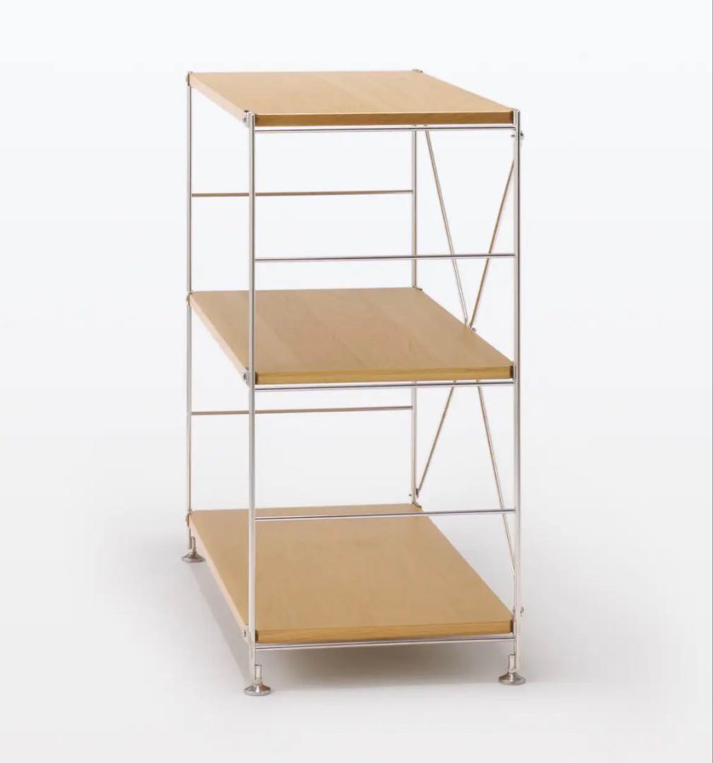 オーク 無印良品 muji ステンレス ユニット シェルフ 収納 木 棚 セット