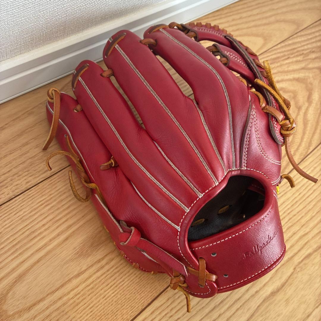 和牛JB軟式内野手用(赤)グローブ入れ付き