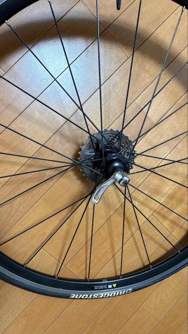シマノR500ホイール前後+105カセット+クイックリリース+中古タイヤ付き