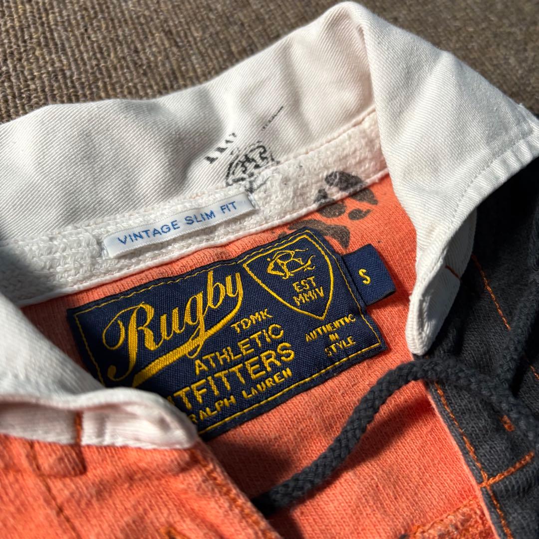 RUGBY RALPH LAUREN ボーダー ラガーシャツ レースアップ
