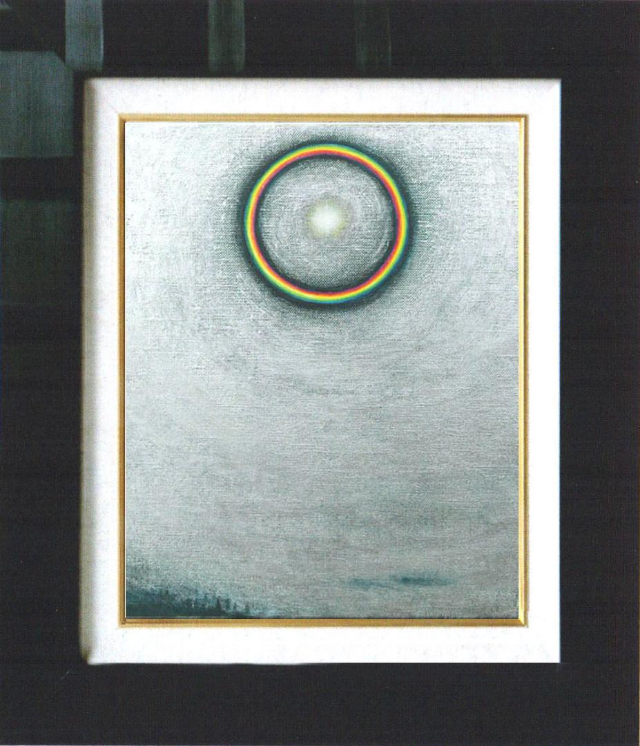 油絵 菅家令子 絵 絵画インテリア額付(銀) F3-S102023 風景祈り希望