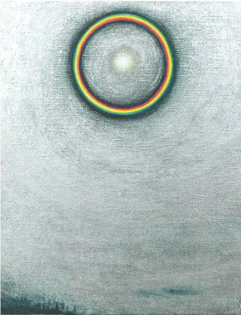 油絵 菅家令子 絵 絵画インテリア額付(銀) F3-S102023 風景祈り希望