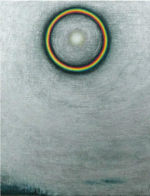 油絵 菅家令子 絵 絵画インテリア額付(銀) F3-S102023 風景祈り希望