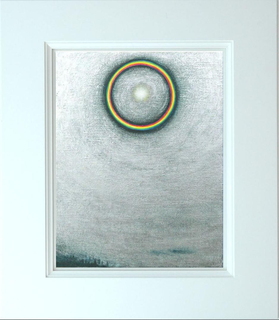 油絵 菅家令子 絵 絵画インテリア額付(銀) F3-S102023 風景祈り希望