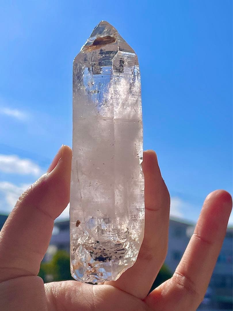 BIG 超透明　薄いピンク　エレスチャルクォーツ　骸骨水晶　高波動 原石　水晶