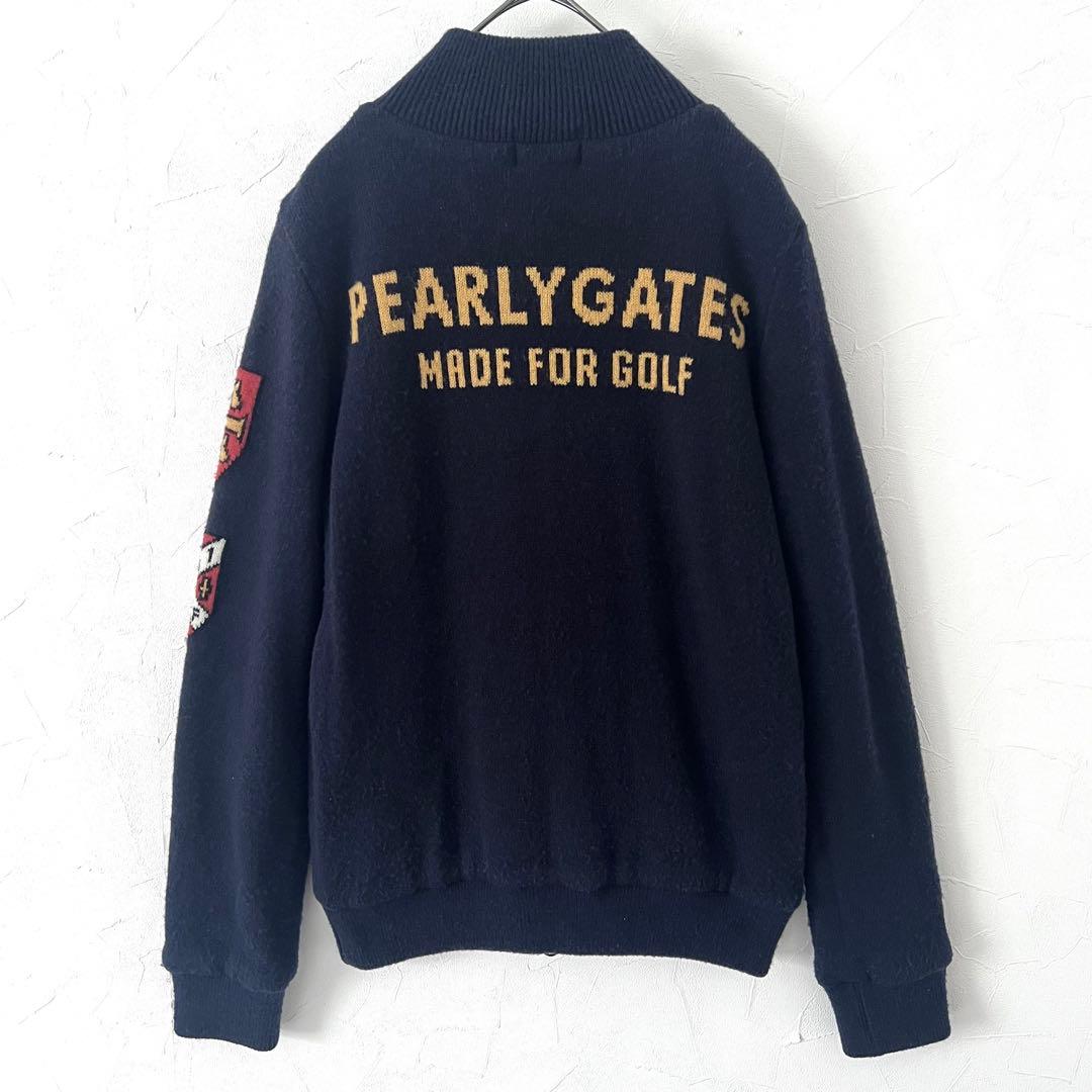 PEARLY GATES パーリーゲイツ　裏地付き　ニット　ジップ　ジャケット