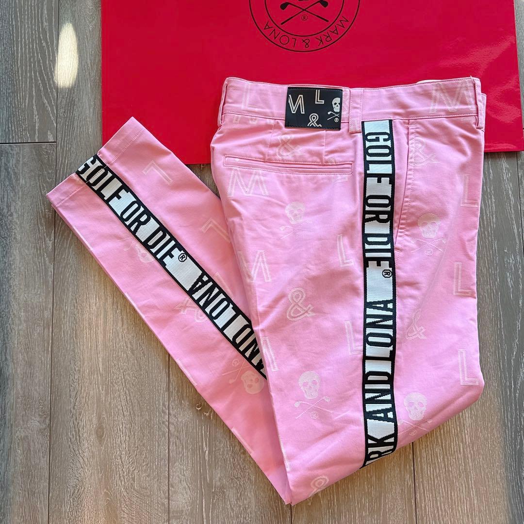 【美品】MARK&LONA トラウザーパンツ ボトムス ピンク